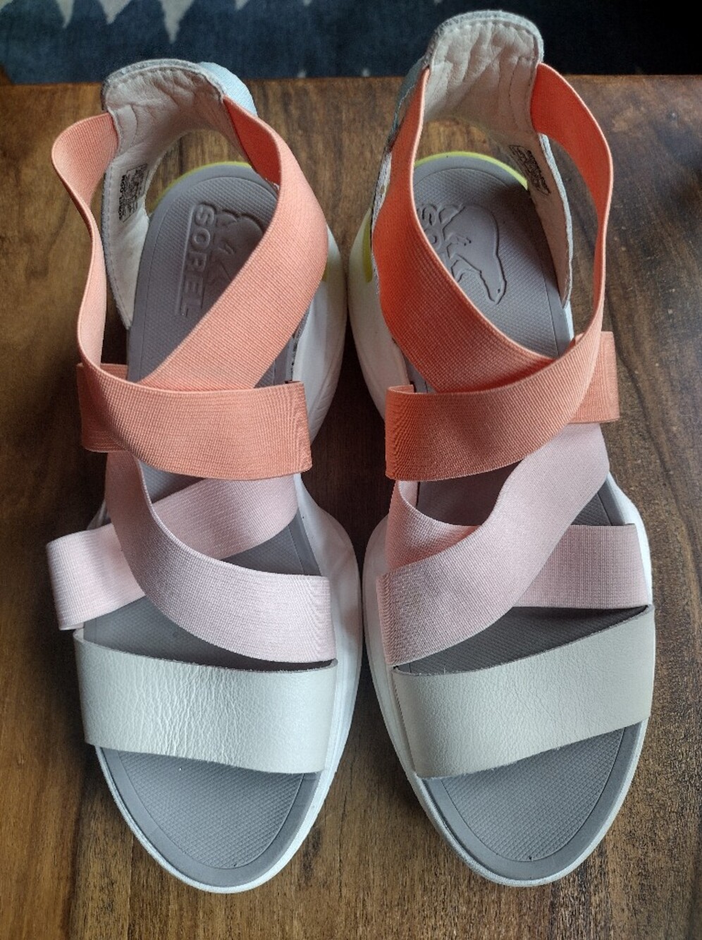Sorel Pink Orange Pastels Kinetic Impact Sandals Size 7 - Picture 3 of 9
